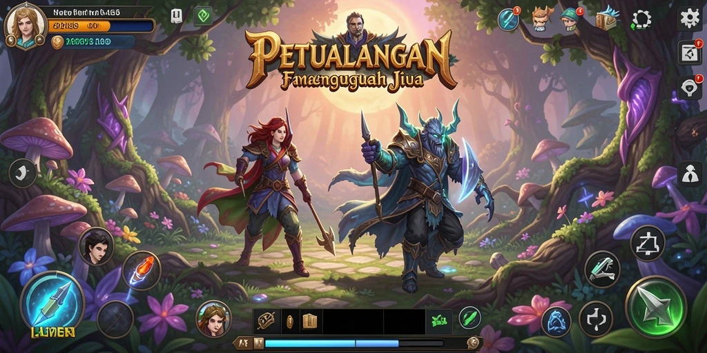 Gameplay menakjubkan dari 8768 saat karakter beraksi di dunia fantasi.