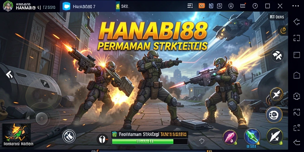 Screenshot utama HANABI88 menampilkan aksi pertempuran strategis yang menegangkan.