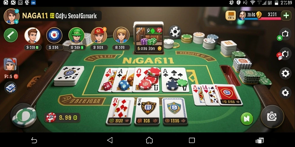 Tampilan gameplay NAGA11 yang menarik dan interaktif dalam permainan Gaple.