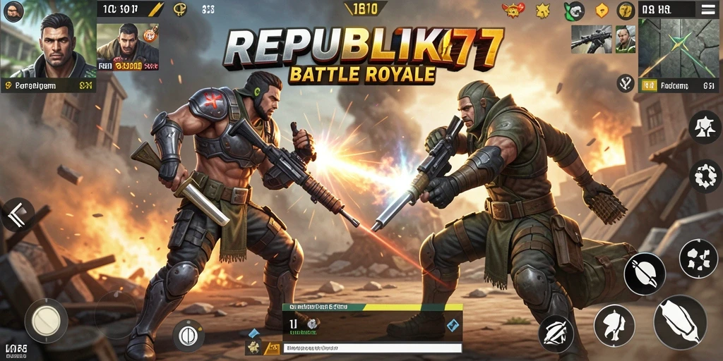 Tampilan seru dari gameplay Battle Royale REPUBLIK77.