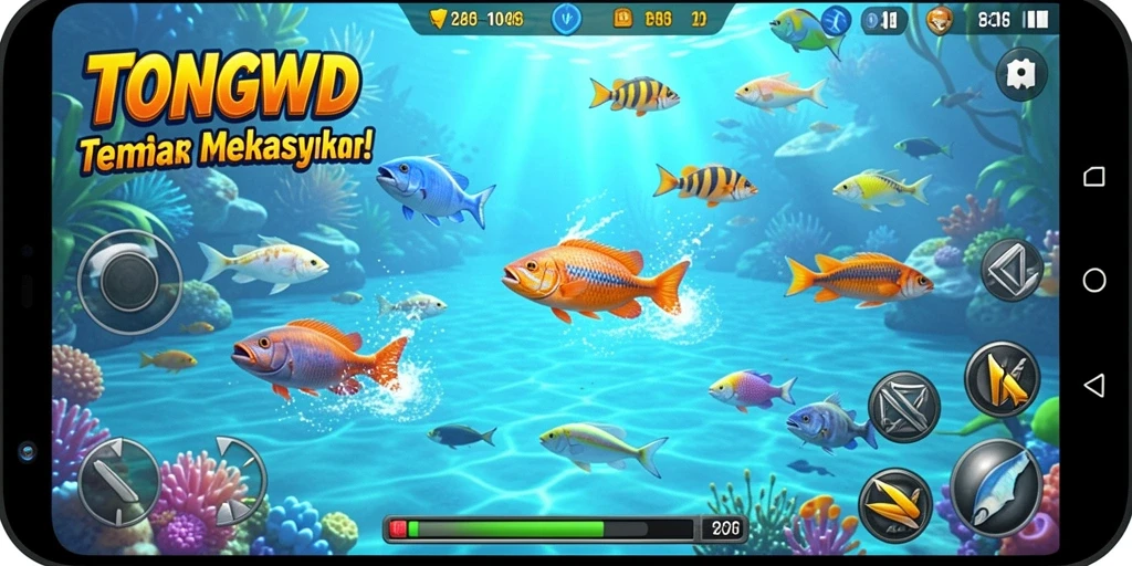 Tampilan dinamis gameplay TONGWD yang seru dan penuh aksi.